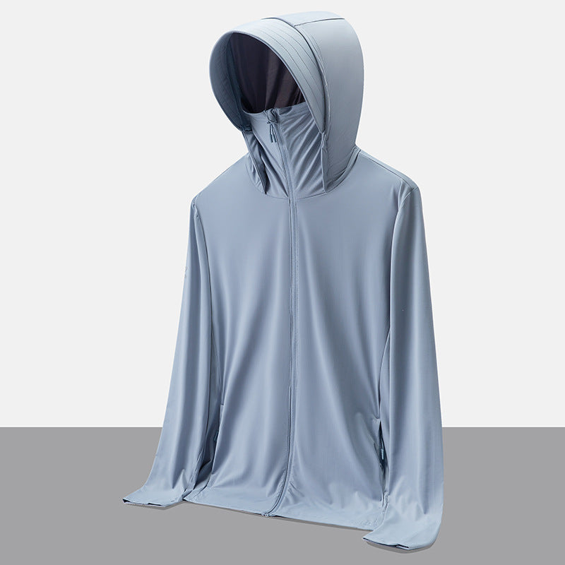 UPF50+ Ice Silk Cooling UV Protection Hooded Jacket Couple Matching Outdoor Sport Coat teemdrop