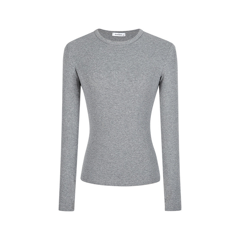 Women's Slim Fit Long Sleeve Cotton T-Shirt with Embroidery