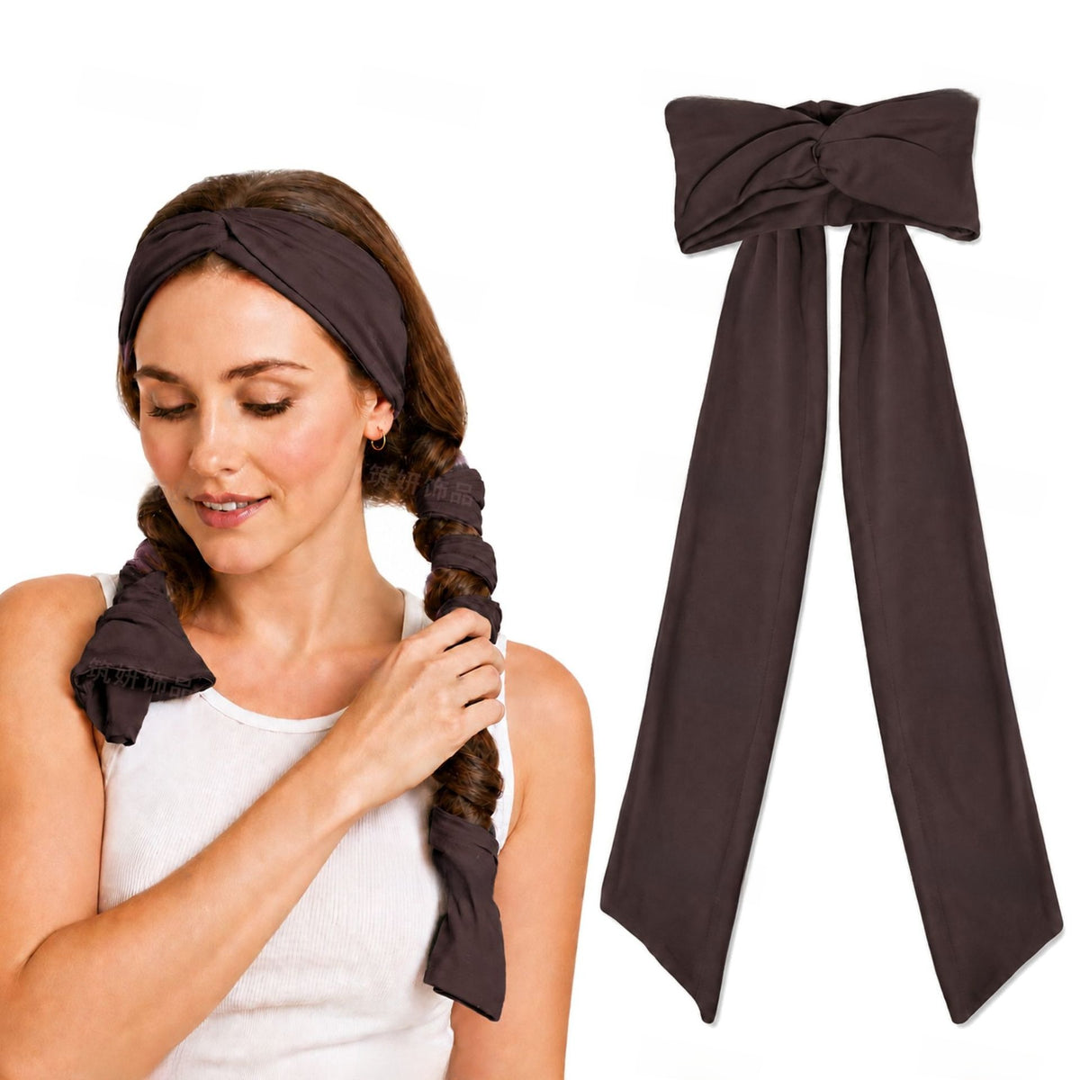 Heat-Free 2-in-1 Curling Hairband Magic Hair Curler Ribbon for Women teemdrop