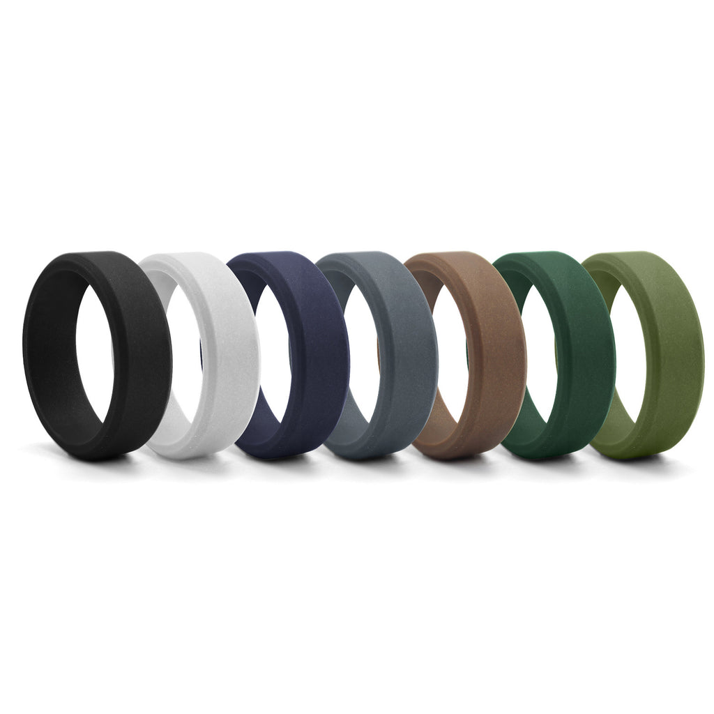 Wide Beveled Silicone Ring