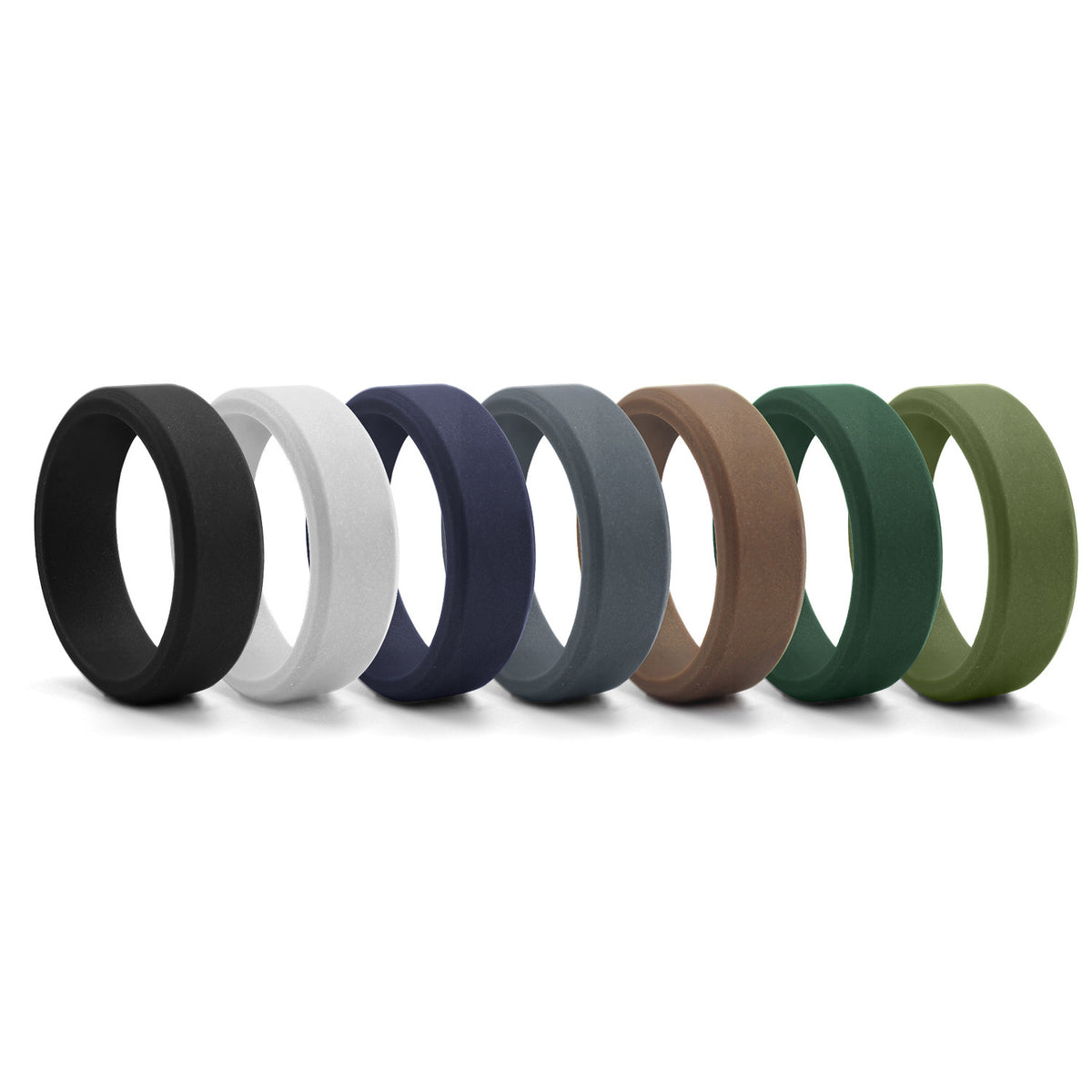 Wide Beveled Silicone Ring