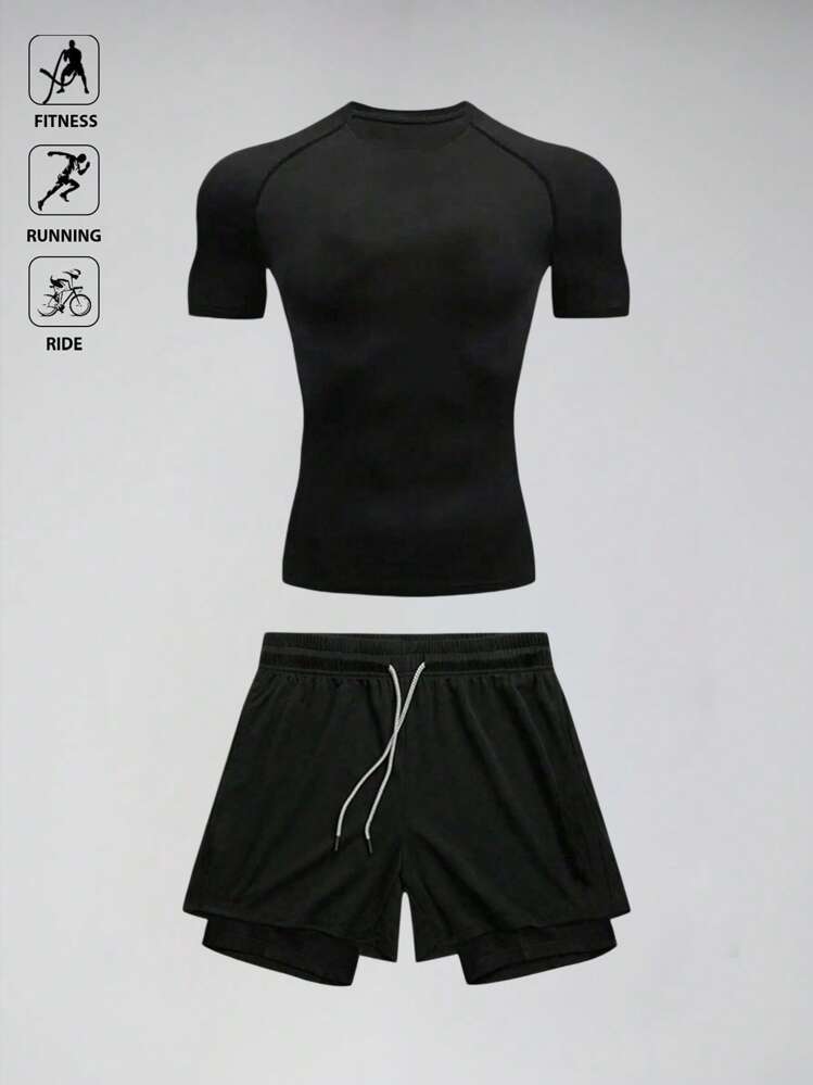 Men's Compression 2D Printed Quick Dry Fitness T-Shirt teemdrop
