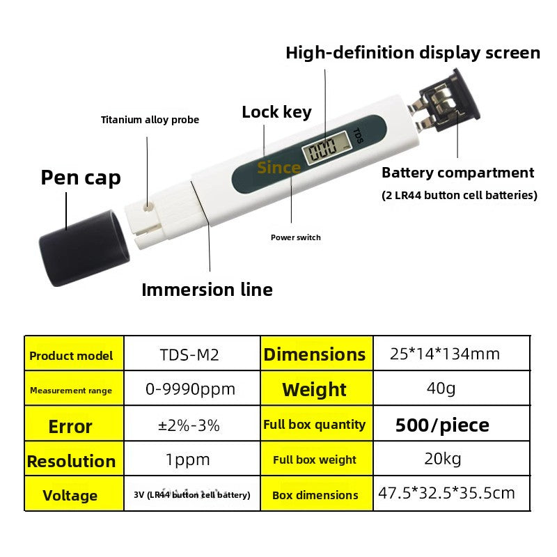 TDS Water Quality Testing Pen Digital Water Purity Meter