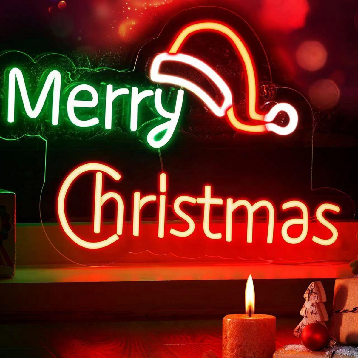 Dimmable LED Neon Light for Christmas Party Wall Decor USB Powered teemdrop