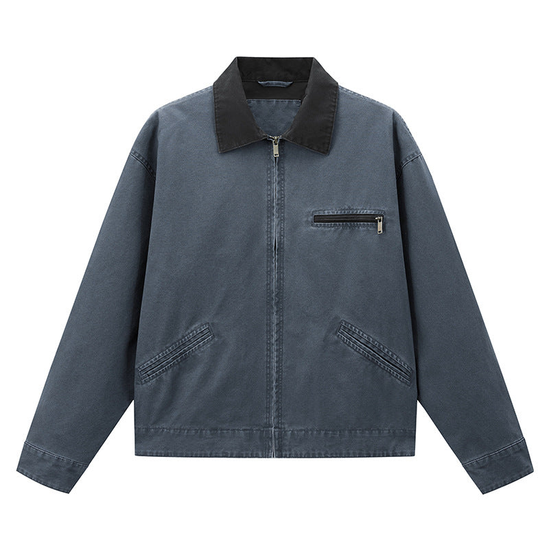 Men's Lapel Casual Jacket American Style Retro Loose Handsome All-match Jacket teemdrop