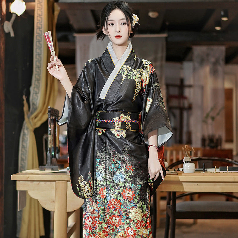 Women's Plus-Size Acetate Kimono Style Sleepwear Robe teemdrop