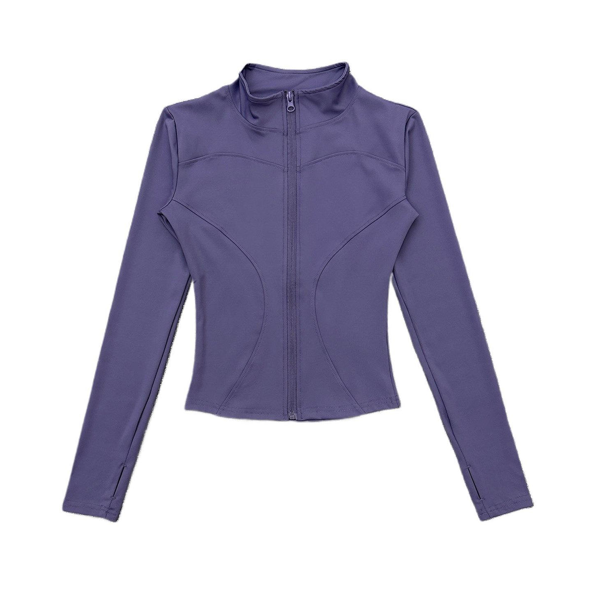 Womens Stand Collar Sports Jacket with Thumb Holes