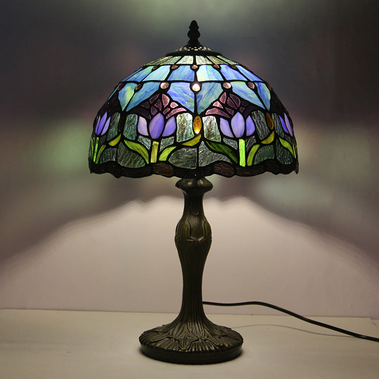 Table lamp stained glass 12 inch handmade lampshade teemdrop