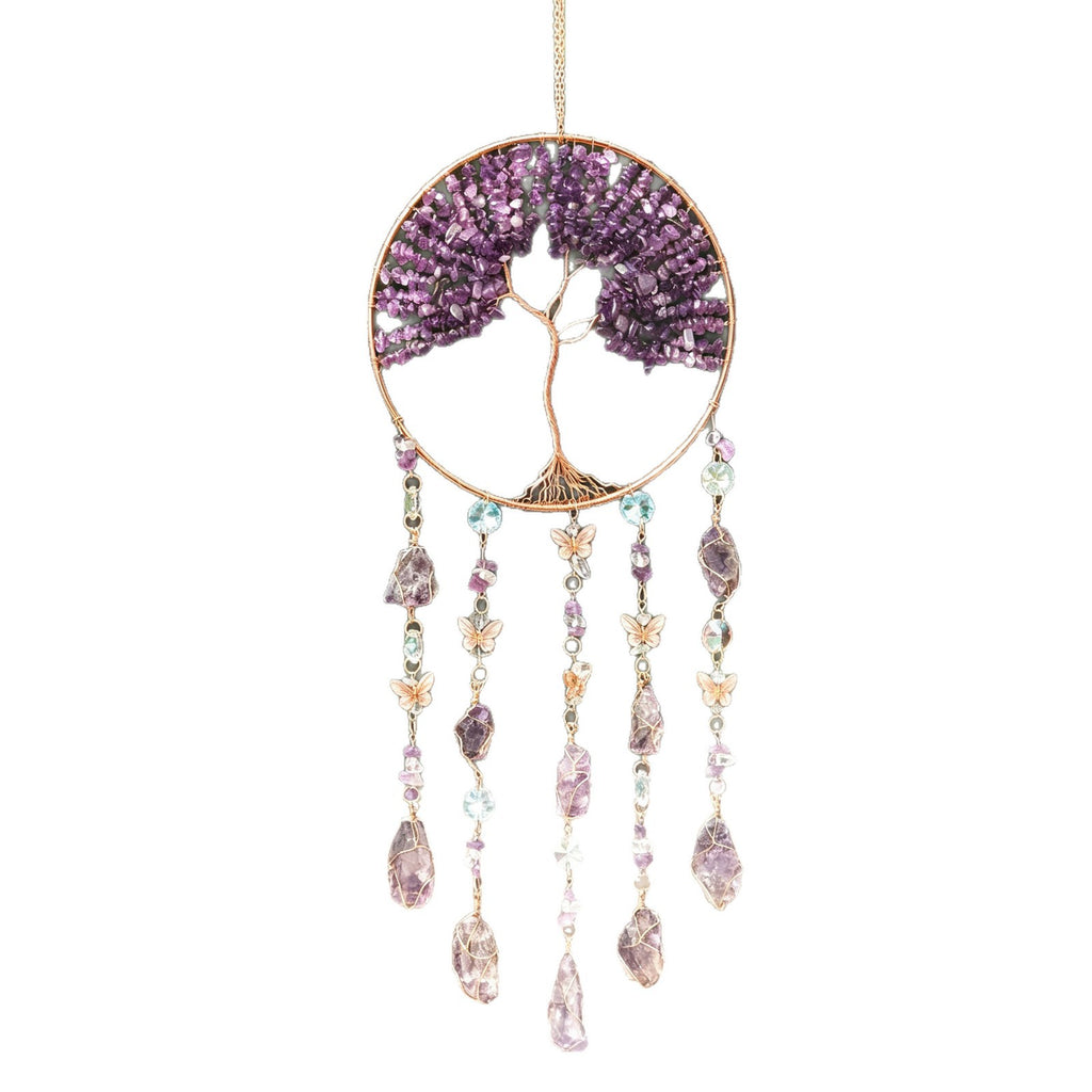 Natural agate crystal wind chime pendant teemdrop