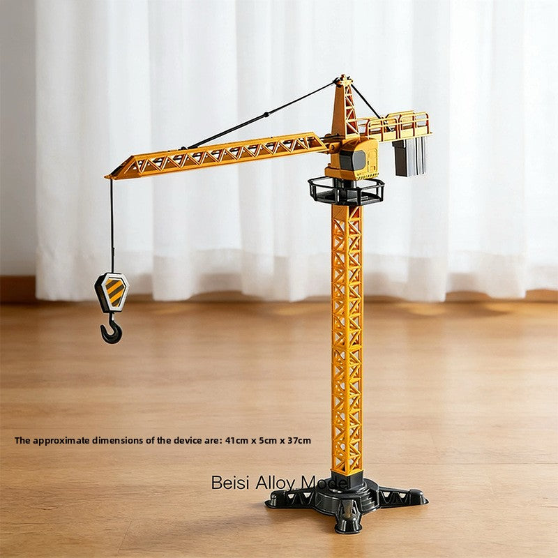 Alloy Construction Tower Crane Toy Vehicle with Movable Parts for Kids