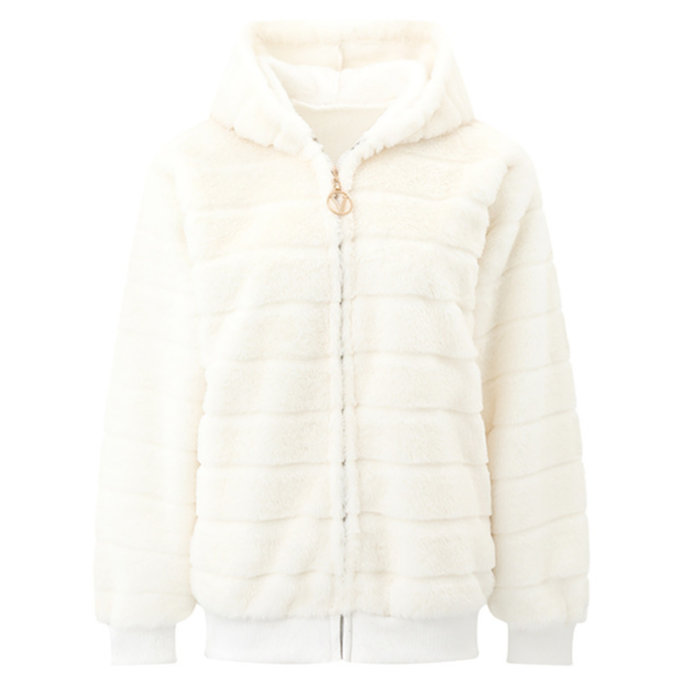 Women's Plush Stand Collar Zip Up Fleece Sweatshirt teemdrop