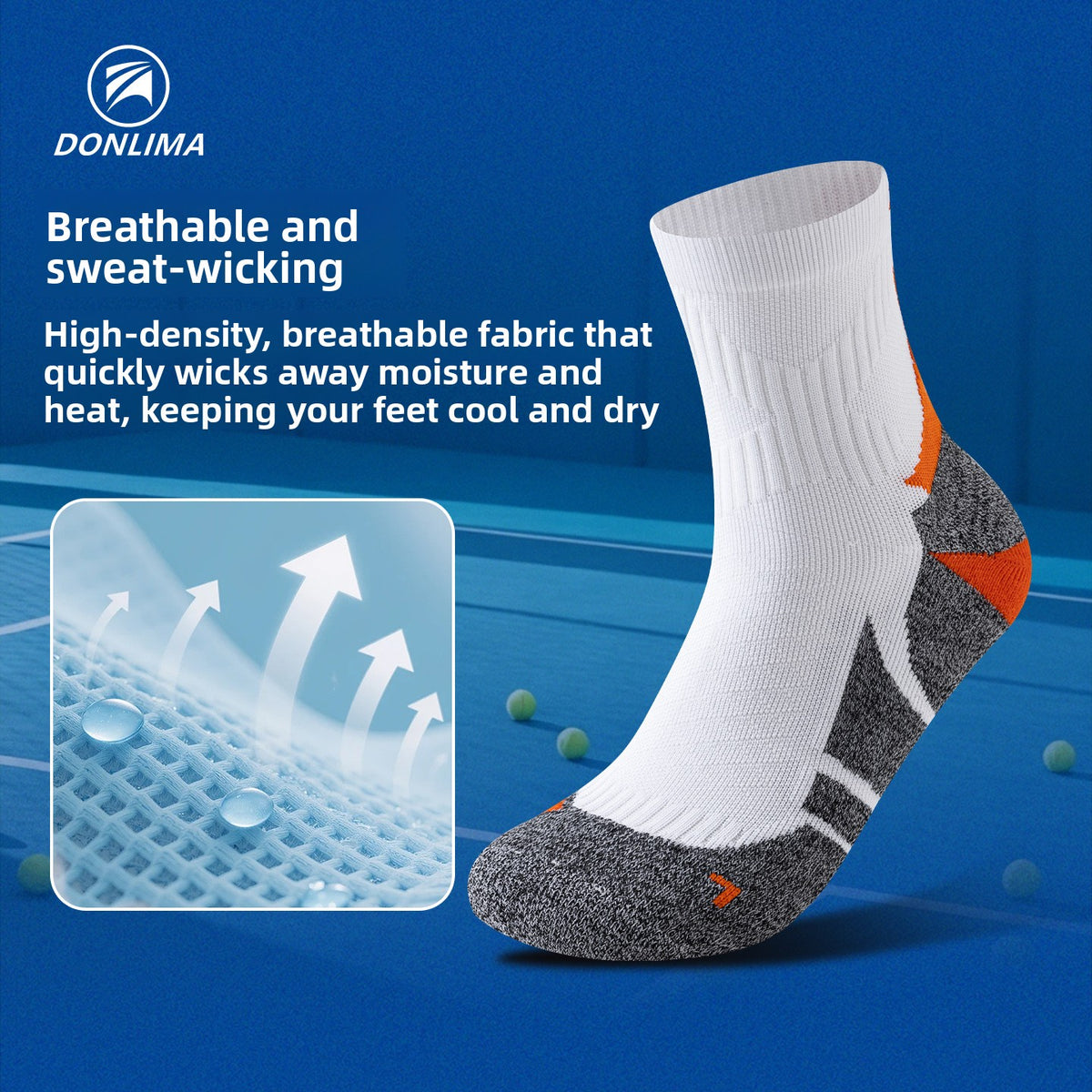 Thickened towel bottom anti-slip breathable quick-drying mid-foot tube socks teemdrop