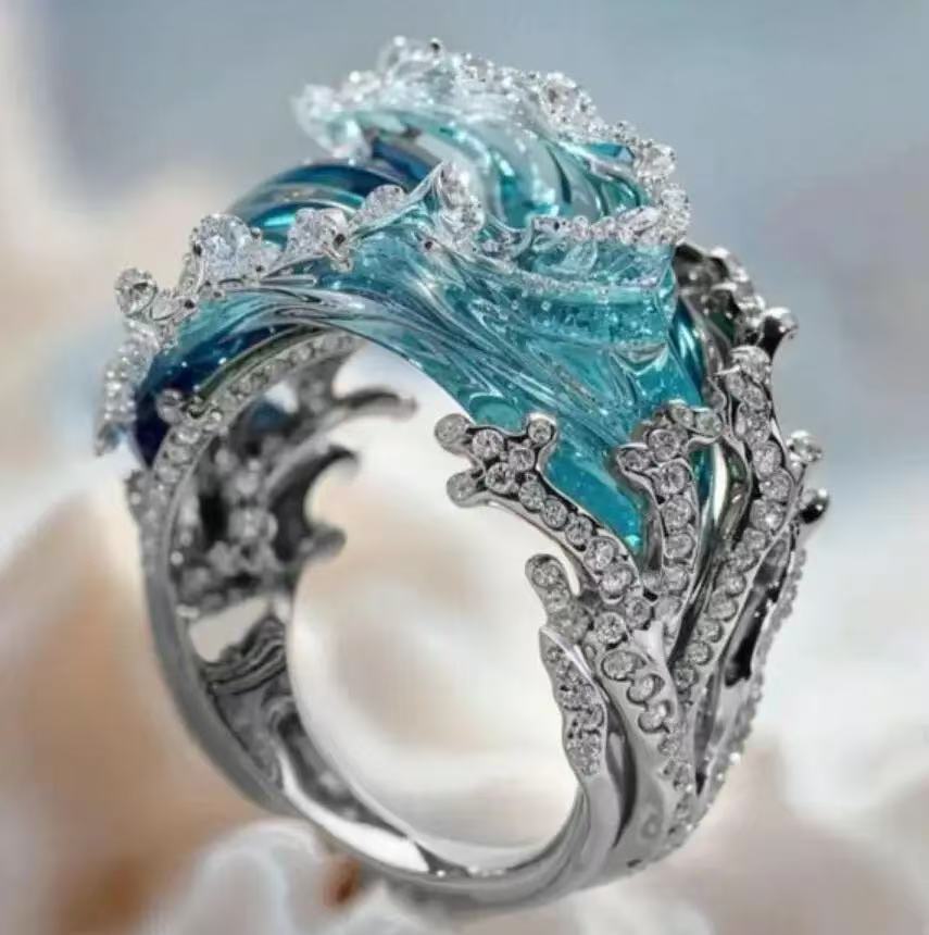Creative Wave Resin Decoration Jewelry Set