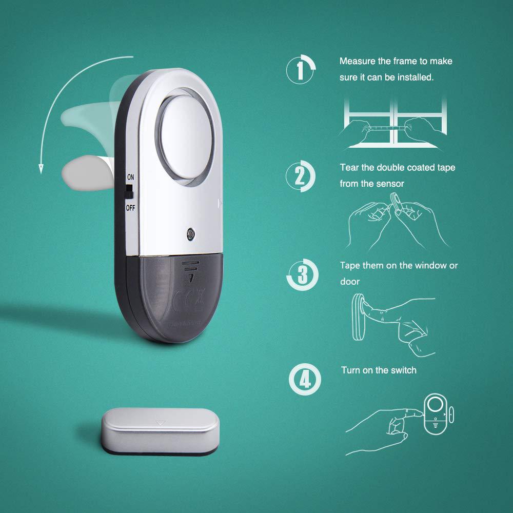 Wireless Magnetic Contact Window Door Alarm High Decibel Home Security Anti-Theft Alert
