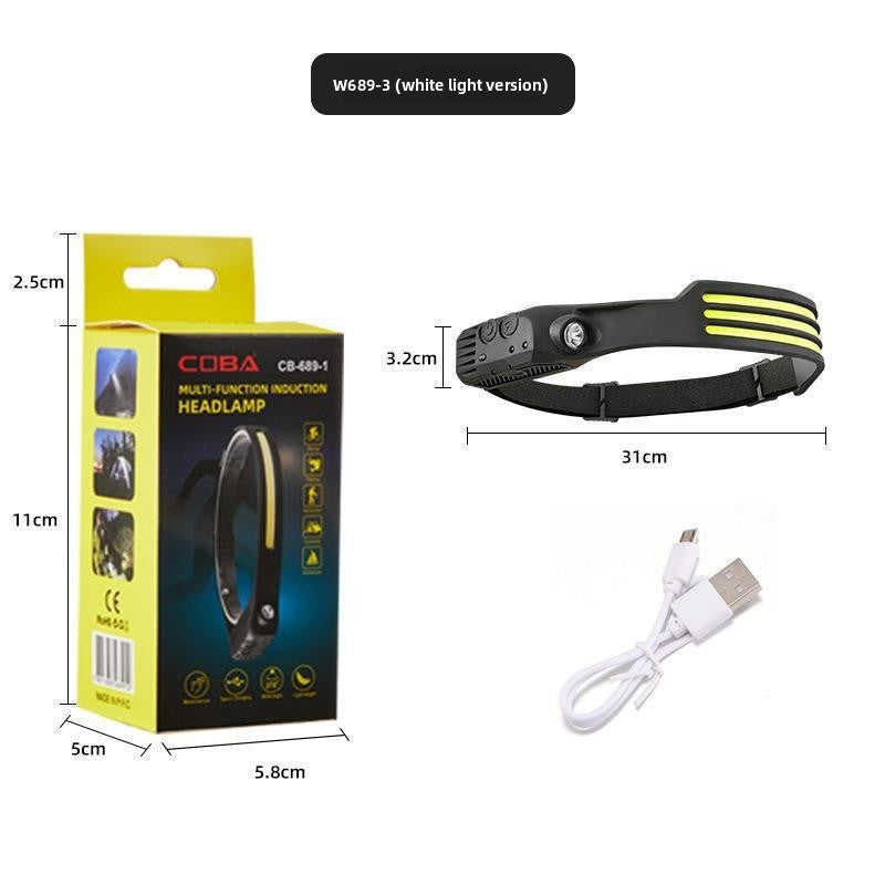 Induction Headlamp Long Endurance Lithium Battery Outdoor Cycling Running Charging Lamp teemdrop