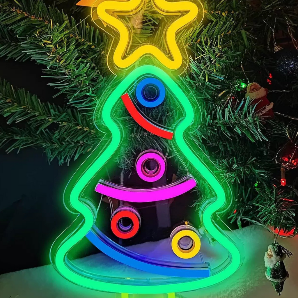 Dimmable LED Neon Light for Christmas Party Wall Decor USB Powered teemdrop