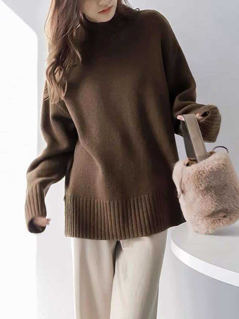 Base-layer pullover knit sweater teemdrop