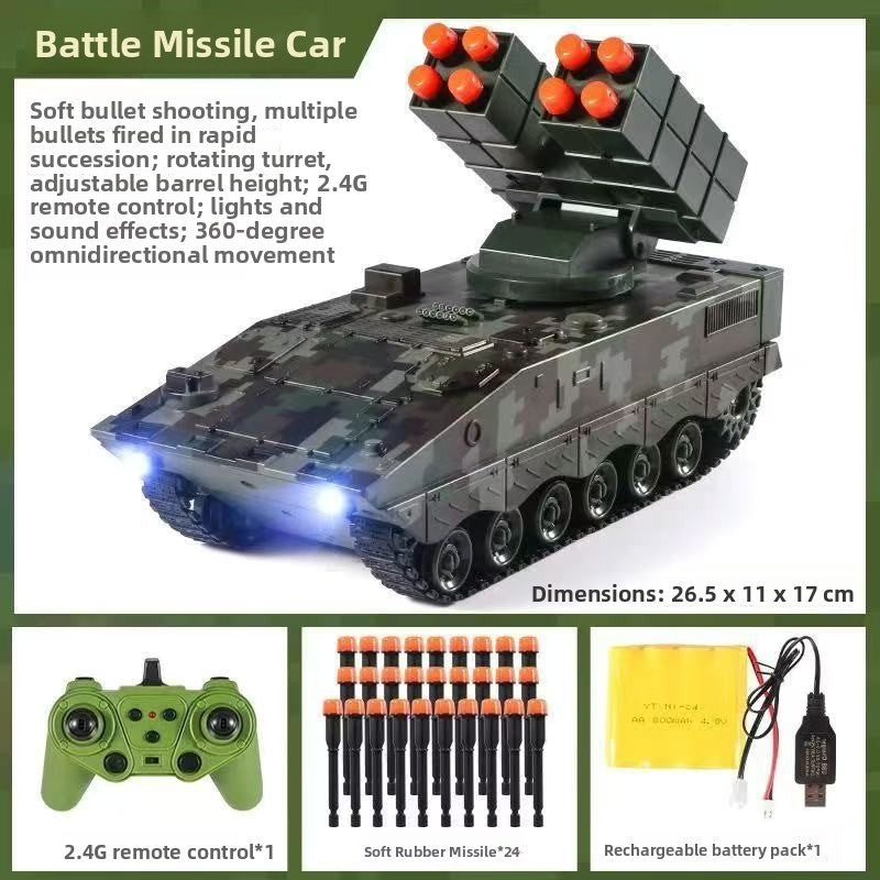 Rechargeable Remote Control Toy Tank with Launch Function
