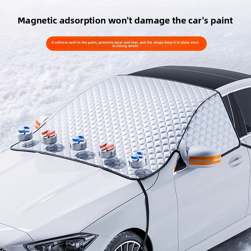 Universal Car Front Windshield Snow Ice Sun Protection Cover Winter Summer Outdoor Protection Shield Anti-Frost Magnetic teemdrop