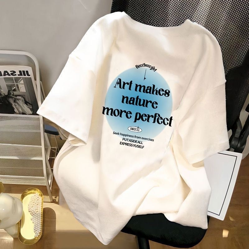 Unisex Ice Silk Short Sleeve T-Shirt Loose Fit Anime Print Summer Top teemdrop