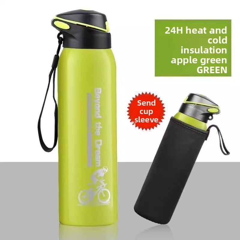 Insulated Stainless Steel Cycling Water Bottle with Straw