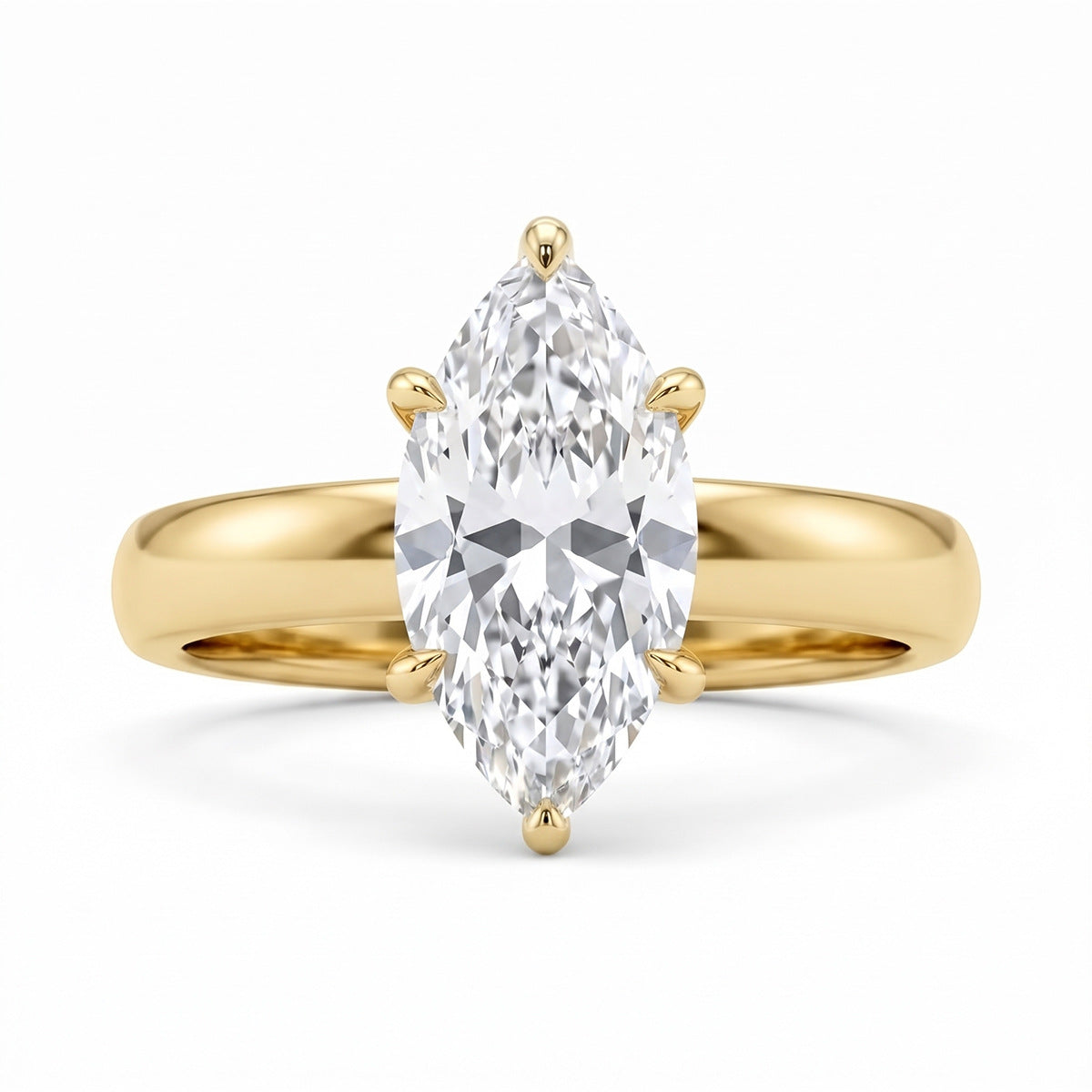 Wide Band Cubic Zirconia Gold Plated Ring
