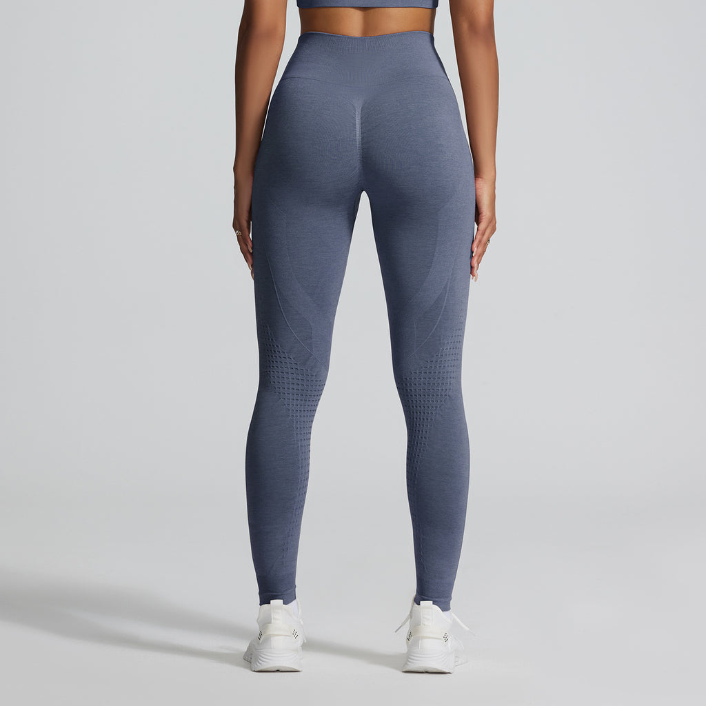 Women's Seamless Jacquard High-Waist Cropped Yoga Pants teemdrop