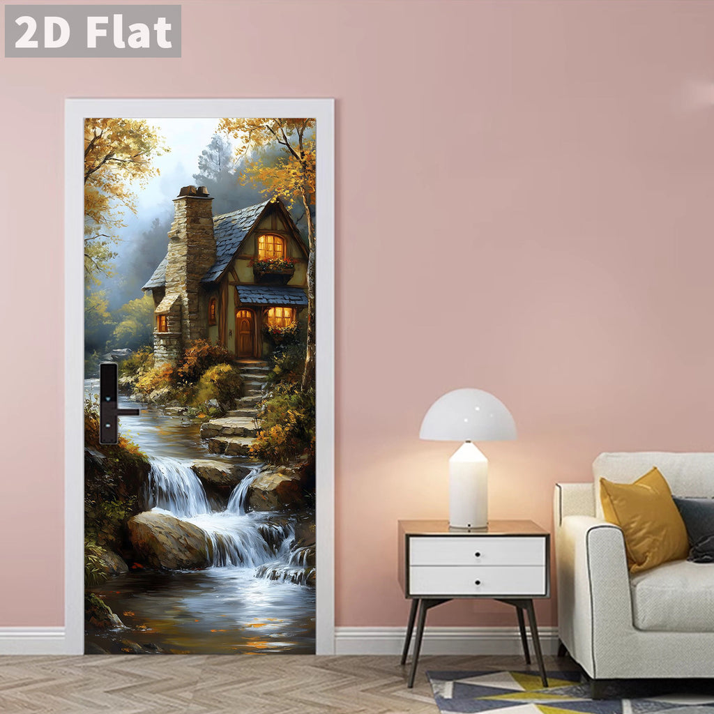 Creative Wooden Door Refurbished Door Stickers Wall Stickers teemdrop