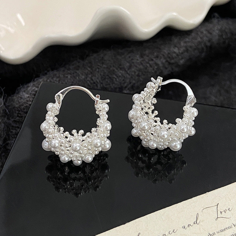 Hollow flower basket earrings