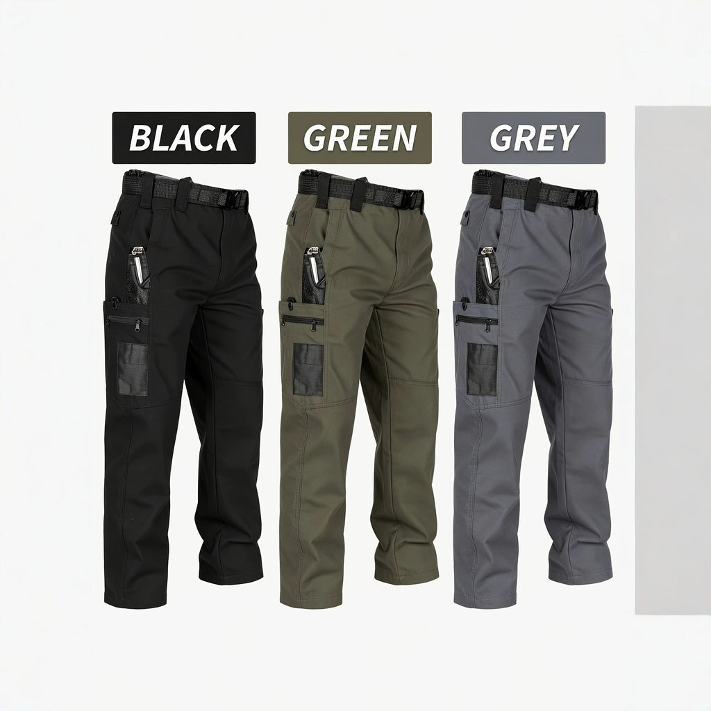 Men's Quick-Dry Tactical Cargo Pants Multi-Pocket Summer Casual Trousers 100% Polyester teemdrop