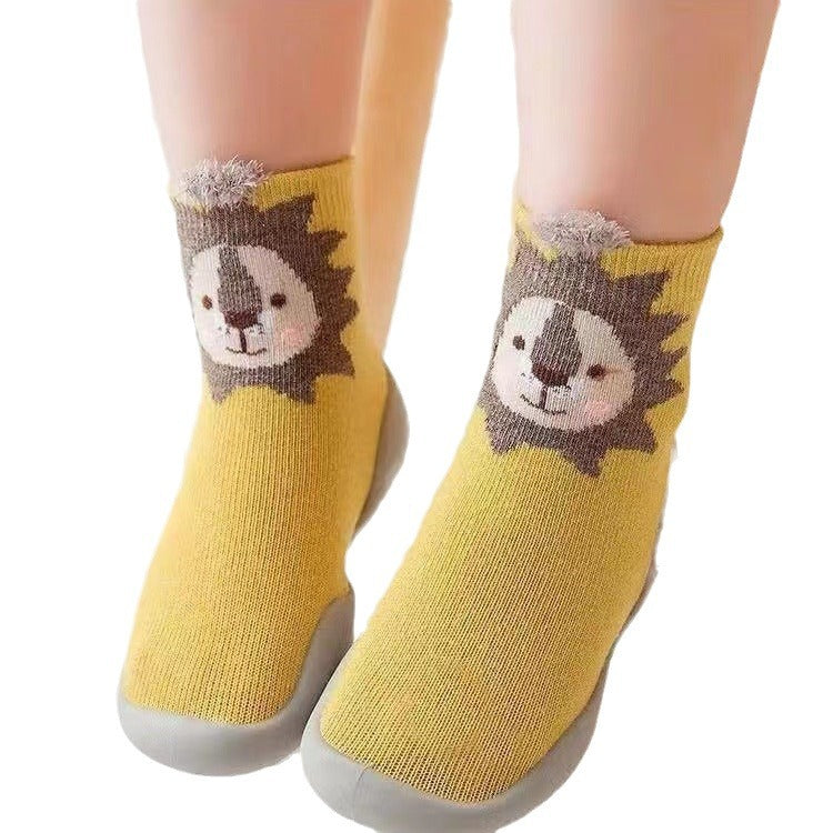 Cartoon Soft-Sole Cotton Baby Floor Socks Toddler Prewalker Shoes