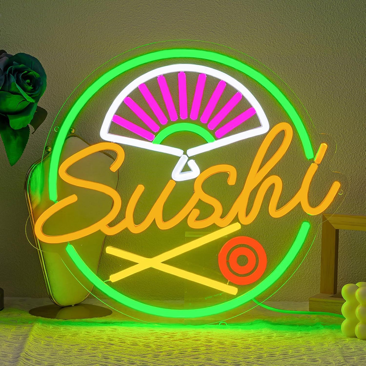 Sushi LED Neon Sign Dimmable Wall Decor Light for Kitchen Home Art Decoration