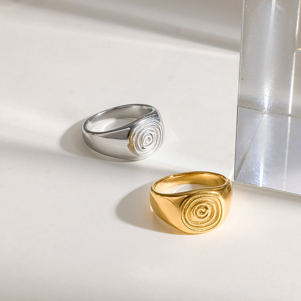 spiral fingerprint stamp ring