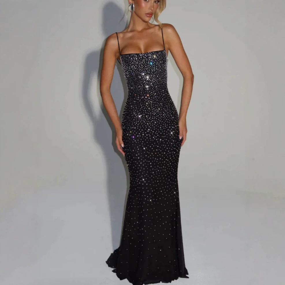 New Spring/Summer Elegant Sequin Camisole Evening Gown