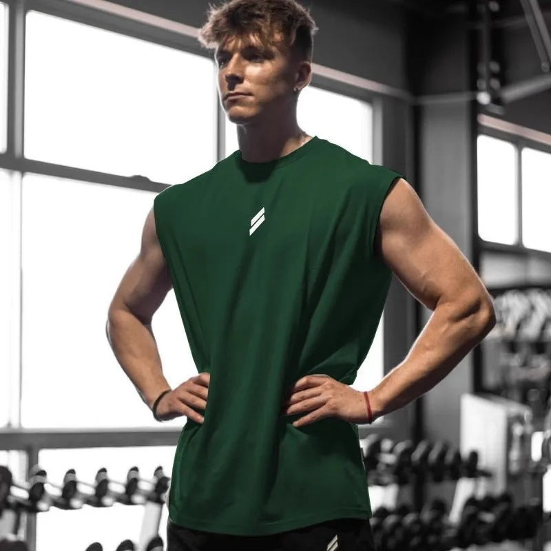 Men's Quick-Dry Bird-Eye Fabric Sleeveless Sports Training Vest teemdrop