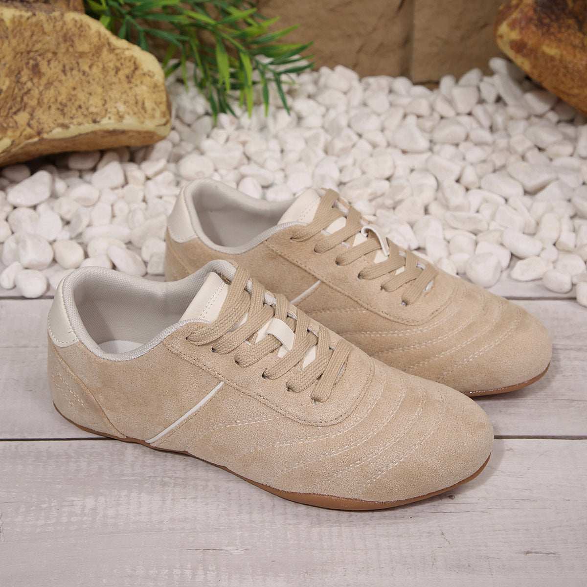 Women's Breathable Flat-Soled Casual Sneakers with Round Toe, PU Upper, and Slip-On Closure teemdrop