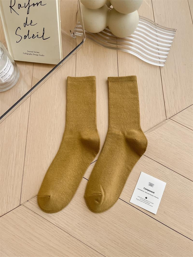 Unisex Combed Cotton Mid-Calf Socks teemdrop