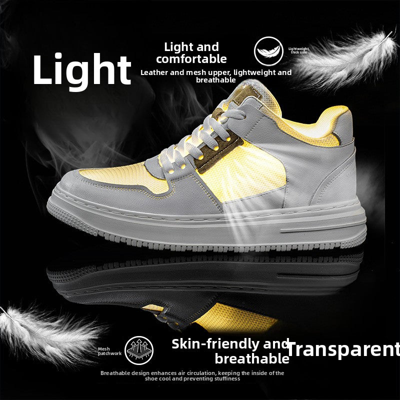 Invisible Height Increasing Hollow Men's Shoes All-match Casual Leather Shoes teemdrop