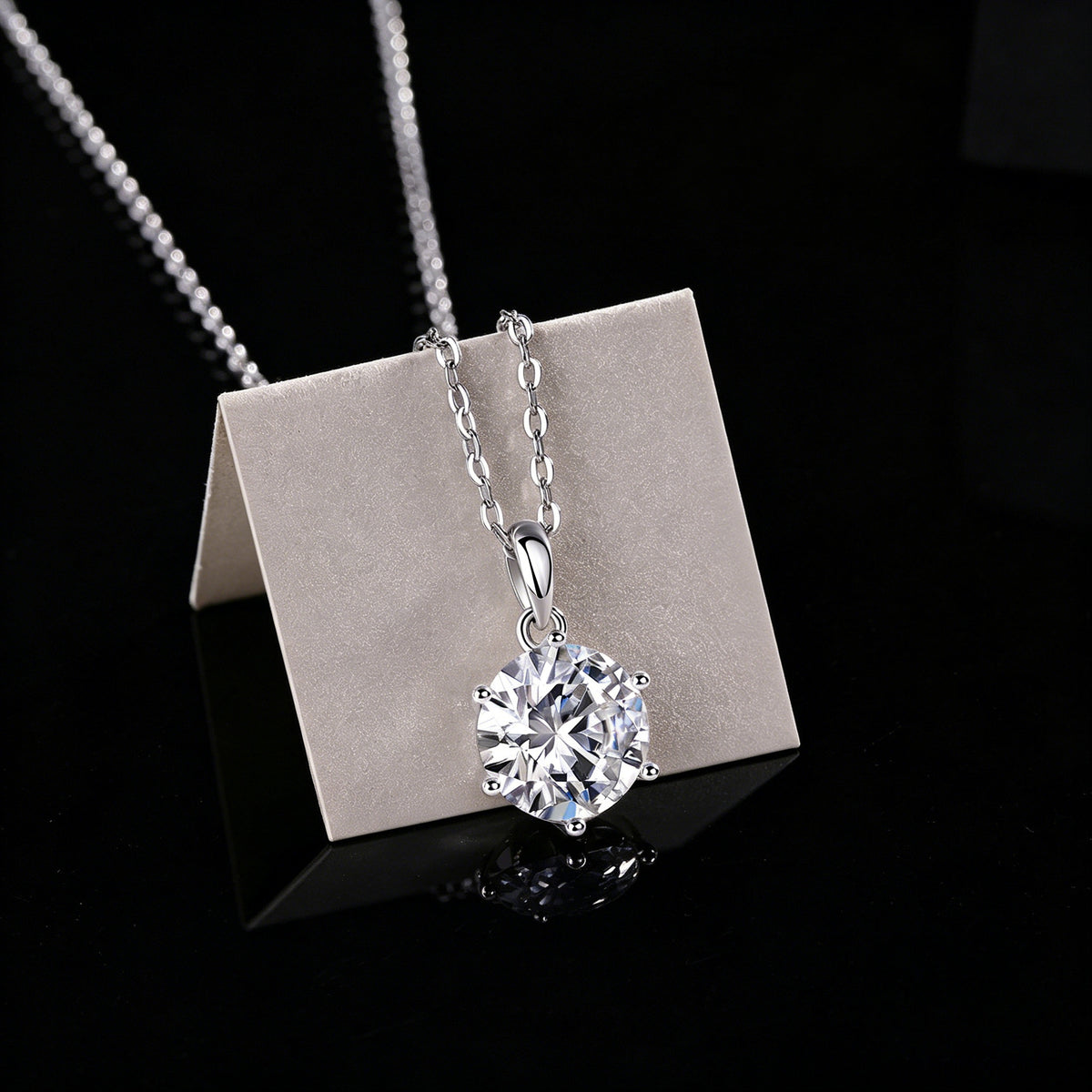 Moissanite Pendant S925 Silver Cross Chain Necklace