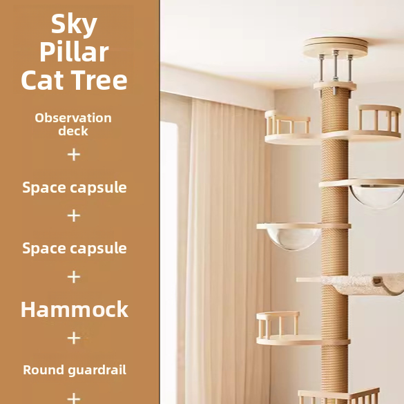 Multi-Level Cat Climbing Tree with Nest