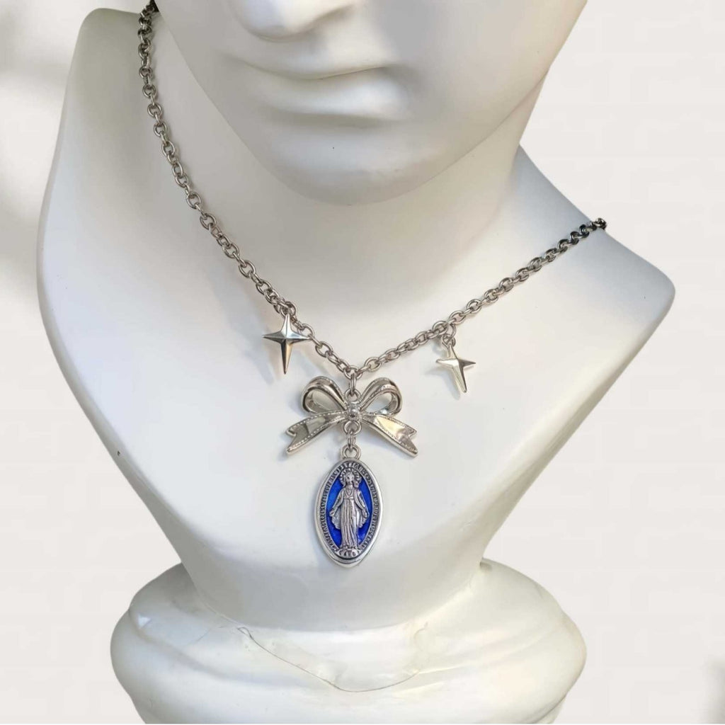 Korean Ins Style Bow Star Necklace teemdrop