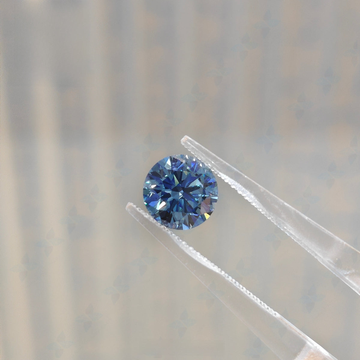 Round Blue Lab Grown Loose Diamond
