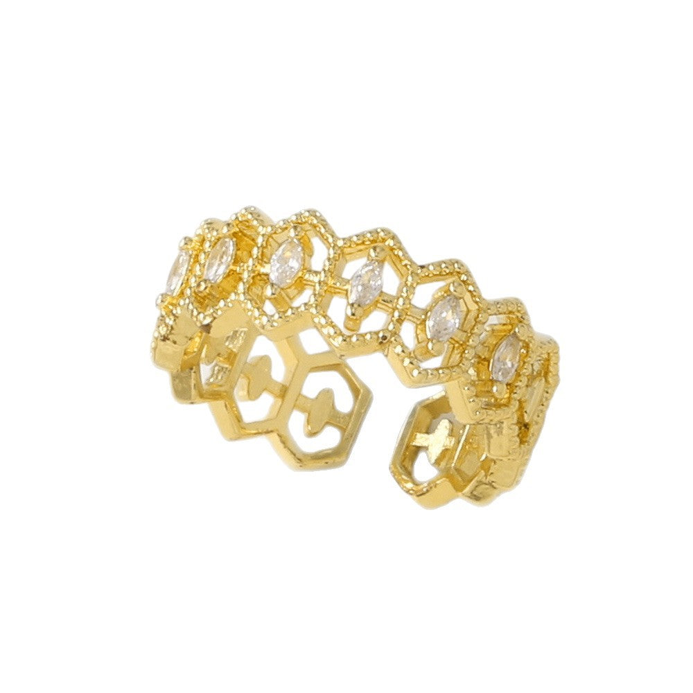 Vintage Copper Gold Plated Adjustable Ring