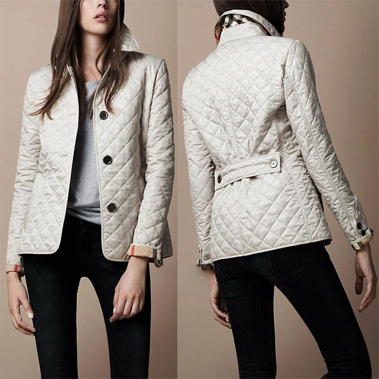 Elegant Lapel Slim Fit Thick Warm Cotton Coat teemdrop