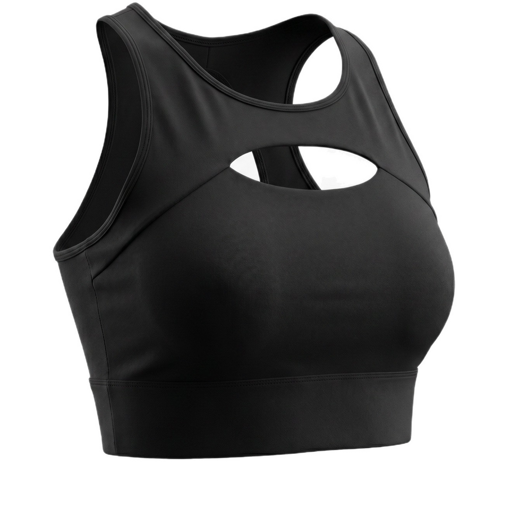 Women's High-Impact Hollow-Out Push-Up Sports Bra with Adjustable Back Clasp teemdrop