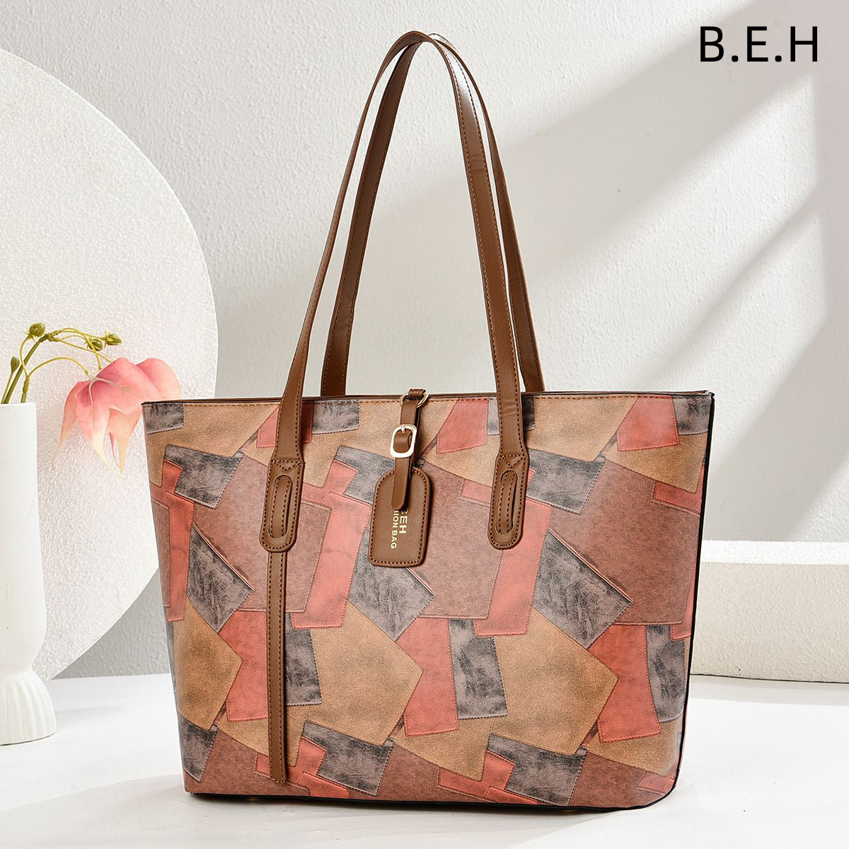 Color Block Womens Tote Bag