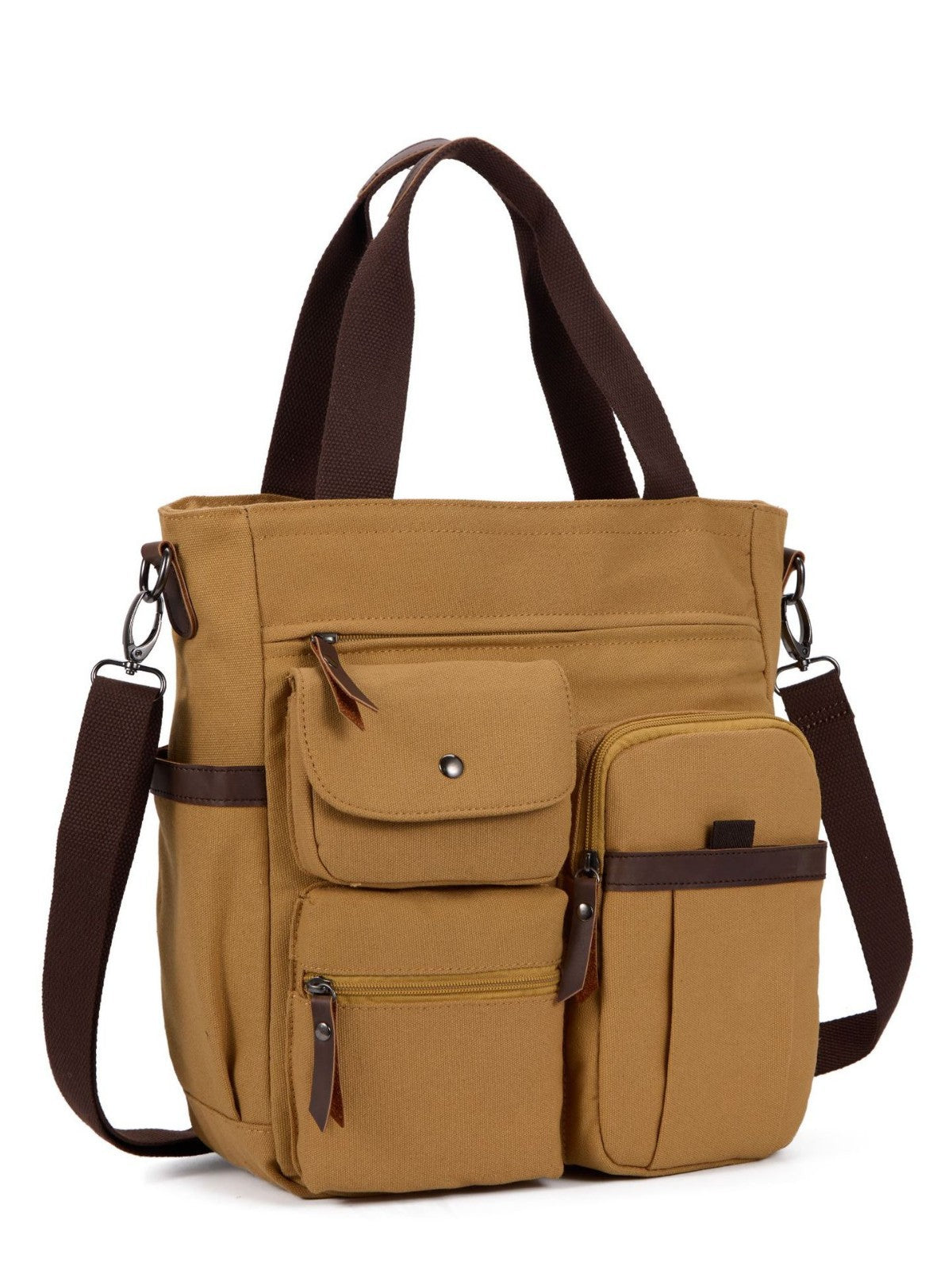 Men's Canvas Shoulder Crossbody Backpack, Extra Large Capacity Casual Bag teemdrop