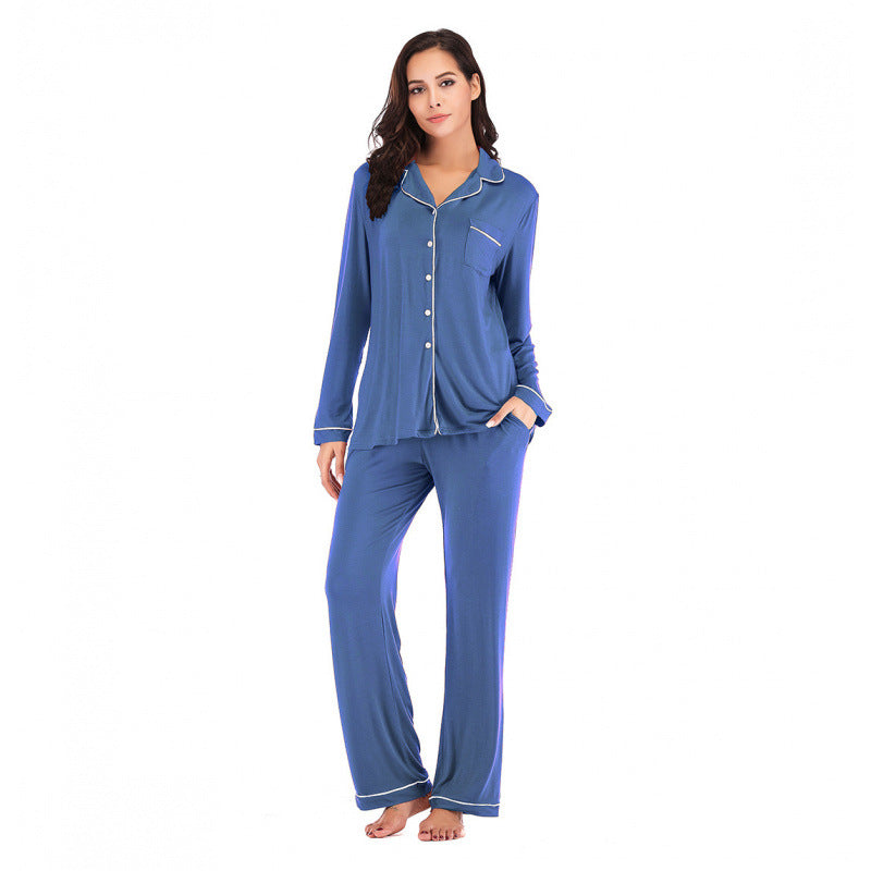 Women's cardigan long-sleeved long pants set pajamas teemdrop