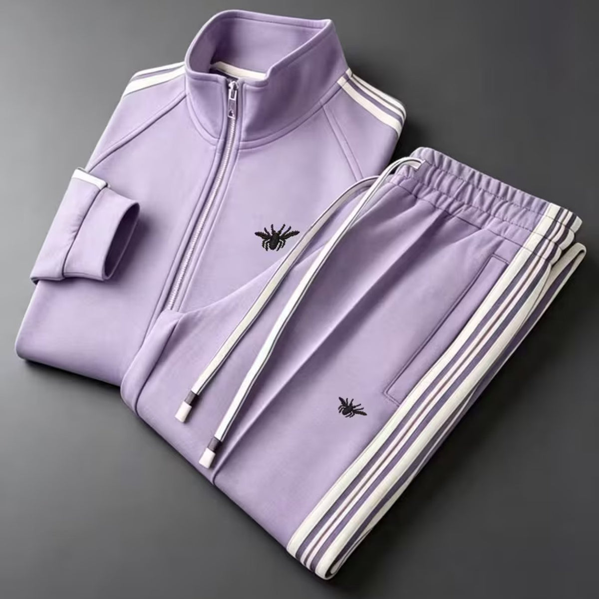Men's Zip-Up Jacket and Pants Set Digital Print Long Sleeve Tracksuit teemdrop