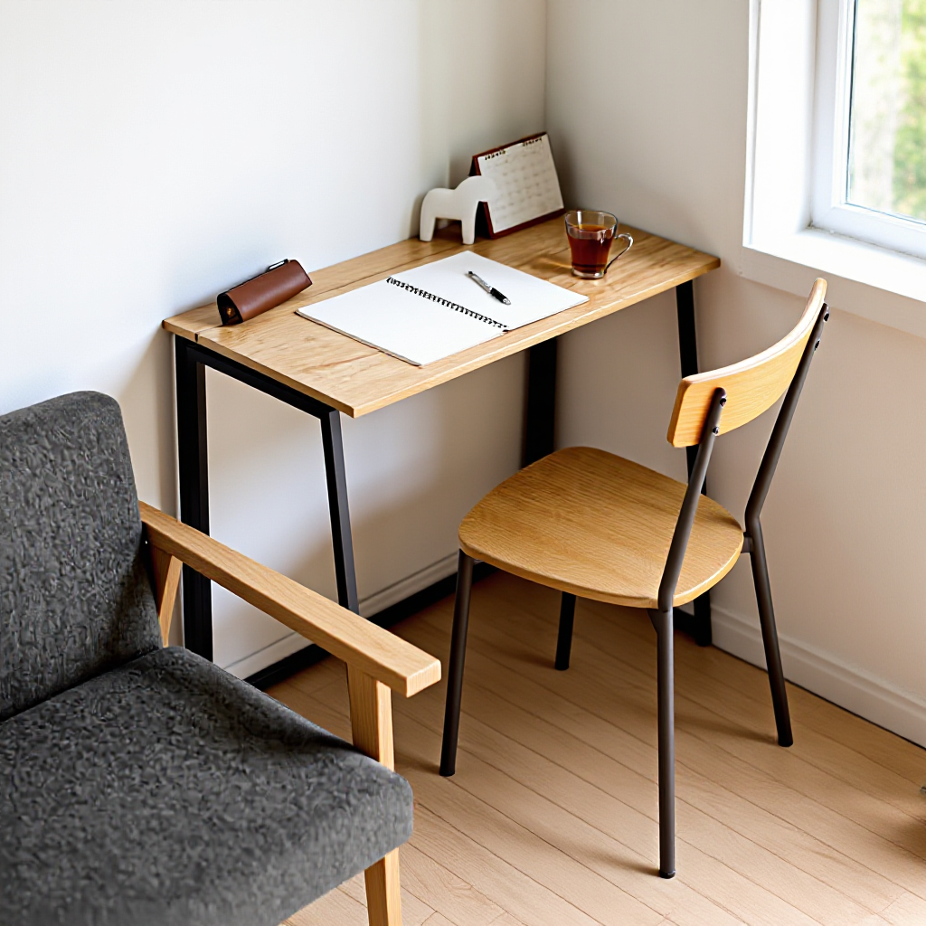 Foldable Metal Laptop Desk Home Office Adjustable Portable Writing Table